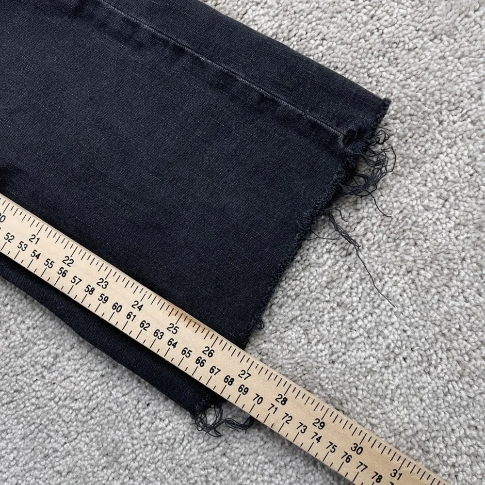 Hudson Jeans Womens 29 Black Collin Flare‎ Low Rise Distressed Denim Fray Hems